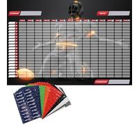VOOVOO Extra Large Fantasy Football Draft Board 2025-2026 Kit, 6 * 4 Ft Premium Color Fantasy Draft Board - 14 Teams 20 Rounds, Include 480+ Labels (Top Rookie Sticker), Blank Stickers