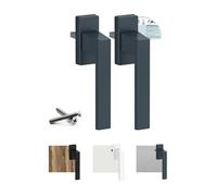 VOOXA Exclusive Aluminium Window Handle, Anthracite Grey RAL7016 (35 mm), Pack of 2, for Windows, Patio/Balcony Doors Made of Wood, Plastic or Aluminium, Tilt Function, Ergonomic, Comfortable Feel