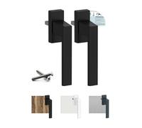 Vooxa Exclusive Aluminium Window Handle, Jet Black RAL9005 (35 mm), Pack of 2, for Windows, Patio/Balcony Doors Made of Wood, Plastic or Aluminium, Tilt Function, Ergonomic, Comfortable Feel