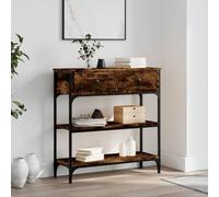 Vopese Console Table Smoked Oak 72.5x25x75 cm Engineered Wood, Entry Table Slim Sofa Side End Table Sofa Table for Living Room, Bedroom Hallway Entrance Hall Desk