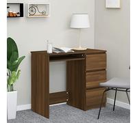 Vopese Desk Brown Oak 90x45x76 cm Engineered Wood, Office Writing Desks, Computer Desk, Workstation Study Working Desk for Home Office Bedroom