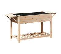 Vopese Elevated Plant Box with Storage Shelf 23.23x61.02x30.12in Solid Wood Raised Garden Bed for Backyard Patio Balcony Garden flowerpot, suitable for planting flowers, plants, and vegetation