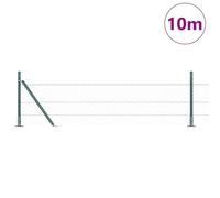 Vopese Fence with Posts Green 0.4 x 10 m PVC-Coated Steel Decorative Metal Garden Fence, Suitable for Outdoor Courtyard Lawn Animal Barrier ZSSCJ-UK3353466UK