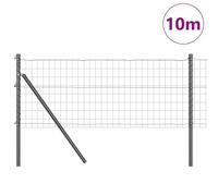 Vopese Fence with Posts Grey 0.8 x 10 m Steel Decorative Metal Garden Fence, Suitable for Outdoor Courtyard Lawn Animal Barrier ZSSCJ-UK3350371UK
