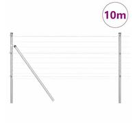 Vopese Fence with Posts Silver 0.6 x 10 m Steel Decorative Metal Garden Fence, Suitable for Outdoor Courtyard Lawn Animal Barrier ZSSCJ-UK3350460UK