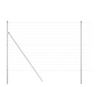 Vopese Fence with Posts Silver 1.6 x 10 m Steel Decorative Metal Garden Fence, Suitable for Outdoor Courtyard Lawn Animal Barrier ZSSCJ-UK3350490UK