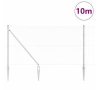 Vopese Fence with Posts Silver 1 x 10 m PVC-Coated Steel Decorative Metal Garden Fence, Suitable for Outdoor Courtyard Lawn Animal Barrier ZSSCJ-UK3353340UK
