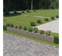 Vopese Gabion Wall Galvanised Steel 630x30x50 cm, Gabion Basket Cage, Mesh Wire Stone Basket, Outdoor Spiral Retaining Wall, Garden Planter Garden&Outdoor