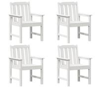 Vopese Garden Chair 4 pcs White 65.5 x 59 x 88 cm Polyethylene Suitable for multiple users in gardens, lawns, and courtyards ZSSCJ-UK3335795UK