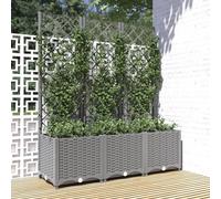 Vopese Garden Planter with Trellis, Outdoor Raised Bed Planter Box for Climbing Plants, 120x40x136 cm, PP, Rectangle Flower Pot Herb Planter for Patio Terrace Backyard Lawn