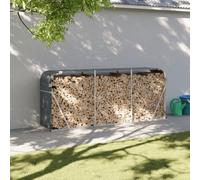 Vopese Log Holder Anthracite 234x45x100 cm Galvanised Steel, Firewood Log Rack, Firewood Storage Rack Shelf, Log Store Holder for Outdoor or Indoor Wood Stand