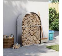 Vopese Log Holder Silver 80x45x120 cm Galvanised Steel, Firewood Log Rack, Firewood Storage Rack Shelf, Log Store Holder for Outdoor or Indoor Wood Stand