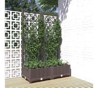 Vopese Planters with Trellis, Raised Garden Bed Planter with Climbing Plant Support, 80 x 40 x 121.5 cm, Polypropylene, for Patio Balcony Yard Outdoor Entrance
