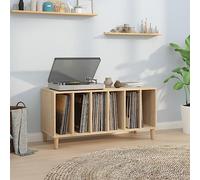 Vopese Record Cabinet, Media Storage Cabinet with Ample Space for Vinyl Records, 100x38x48 cm, Engineered Wood, Sonoma Oak Finish for Living Room or Home Use
