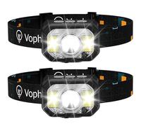 Voph Head Lamp 2 Pack, 1200 Lumens USB Type-C Motion Sensor Rechargeable Headlamp, 6 Modes Ultra-Light Headlamp with Red Light, Waterproof Led Headlamp for Hiking Camping Fishing Running Hunting