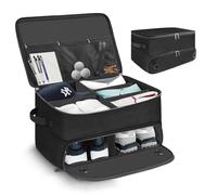 VOPHIA 2 Layer Golf Trunk Organizer with Separate Compartment for 2 Pair Shoes Ball Storage Waterproof Car Golf Locker to Store Golf Accessories Collapsible & Foldable Golf Travel