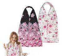 VOPHIA 2 Pack Adult Bib Dining Scarf for Women Microsuede Washable Reusable Food Clothing Protectors Dining Mouth Towel Scarf