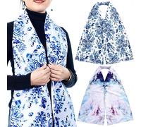 VOPHIA 2 Pack Adult Bib Dining Scarf for Women Washable Reusable Microsuede Food Clothing Protectors Dining Mouth Towel Scarf