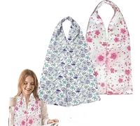 VOPHIA 2 Pack Adult Women Bib Dining Scarf Microsuede Washable Reusable Food Clothing Protectors Dining Mouth Towel Scarf