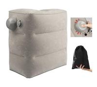 VOPHIA Inflatable Foot Rest for Air Travel, Adjustable Height, Car/Airplane, Grey, PVC Frame, Modern Style, Footrest Pillow with Pump, Leg Rest, Improving Circulation