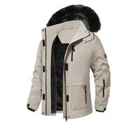 Voqeen Women's Winter Jackets Waterproof Warm Fleece Coat Outdoor Ski Jacket with Zip Pockets Detachable Hood for Hiking Camping
