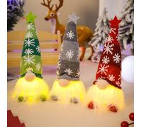 VOQGHTU 3 Pcs Christmas Decorations Decor,Home Christmas Decorations,For Home Kitchen Farmhouse,Led Santa Hat Wall Decor,Long/Short Legs Gnomes Shape Figurine Handmade