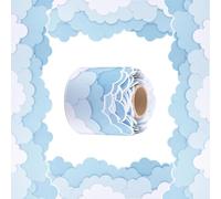 VOQGHTU 32.8ft Cloud Mass Wallpaper Border Rolls for Displays,Back to School Supplies,Pastel Backing Paper,Display Borders for Classrooms,Bulletin Board Borders,School Decorations