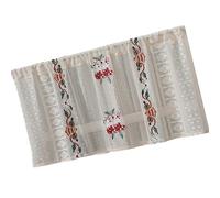 VOQGHTU Decorative Lace Window Short Curtain with Christmas Embroidery Soft Light Filtering Polyester Valance Quick Setups Holiday Curtain