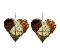 VOQGHTU Handmade Fiber Bird Nesting Heart, Birds Nests Holder,Bird Nesting Box,Birds Houses for Garden,Refillable Hangable Outdoor Boxes,Fiber Hummingbird,Nesting Outdoor Yard Art