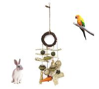 VOQGHTU Natural Wood Small Animal Chew String Toy For Rabbits Teeth Trimming Hamster Biting Relief And Parrot Interaction Playset Small Animal Chew Toy