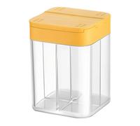 VOQGHTU Slinding Seasoning Box With Lid, 4 In 1 Square Dispenser Jar Traveling Containers,Seasoning Storage Container Acrylic Condiment For Spices, Salt, Pepper, Cumin, Chilli Powder