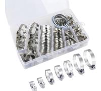 VORACIS 101-Piece Hose Clamp Set | Stainless Steel Jubilee Clips | 8-44mm | Assorted Worm Drive Clamps | Z-Wrench | Automotive, Plumbing & DIY