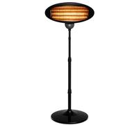 VORACIS 2000W Electric Patio Heater, 3 Heat Settings, Freestanding, IPX4 | Quartz Infrared Heating, 1.6-2.1m Adjustable Height, 45° Tilting Head, Pull-Cord Control, Tip-Over Protection