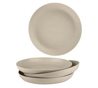 VORAE 4pcs Dinner Plates 7.8'' Plastic Plates for Kid & Adults, Multi-Use Dinner Party Plates Unbreakable, Lightweight, Reusable for Picnic Dessert Pizza Pasta Bread Snack Salad (Beige, 20cm (7.8''))