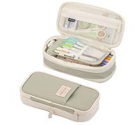 VORAE Big Capacity Pencil Pen Case Office College School Large Storage High Capacity Bag Pouch Holder Box Organizer (Green)