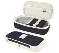 VORAE Big Capacity Pencil Pen Case Office College School Large Storage High Capacity Bag Pouch Holder Box Organizer (Black)