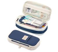 VORAE Big Capacity Pencil Pen Case Office College School Large Storage High Capacity Bag Pouch Holder Box Organizer (Navy)