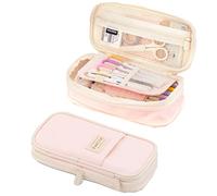 VORAE Big Capacity Pencil Pen Case Office College School Large Storage High Capacity Bag Pouch Holder Box Organizer (Pink)