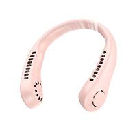 VORAE Bladeless Neck Fan, Portable Fan with 3 Speeds and 2600mAh Rechargeable Battery, Personal USB Fan for Men Women, Hanging Wearable Neckband Fan Suitable for Home/Office/Sport/Outdoor (Pink)