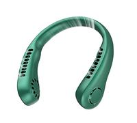 VORAE Bladeless Neck Fan With 3 Speeds and 2600mAh Rechargeable Battery - Portable Hanging Neckband for Men Women, Suitable for Home/Office/Sport/Outdoor (Green)