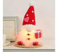 VORAE Light Up Gnome Valentines Decorations, Valentine Gonks with Light, Handmade Dwarf Elf for Him Her Gift (A)