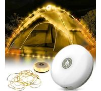VORAE Outdoor Waterproof Portable Stowable String Light, Portable Waterproof Camping String Lights, Retractable LED Tent Camping Fairy Lights for Travel Camping Hiking Tent (8m, Warm)