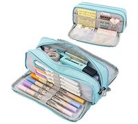 VORAE Pencil Case Large Pencil Cases for Girls Boys Big Capacity Pencil Pouch with 3 Compartments School Stationary Office Storage Makeup Bag for Kids Teenage Adults (Blue)