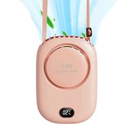 VORAE Portable Neck Fan Rechargeable with 2000mAh Battery & 3 Speeds, Mini Neck Fan Bladeless USB Fan for Mens Womens, Wearable Neckband Fan Suitable for Home/Office/Sport/Outdoor (Pink)