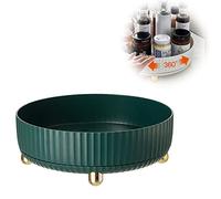 VORAE Rotating Storage Rack Kitchen Rotating Spice Rack Turntable Cupboard Organizer for Kitchen Cabinet Dresser Refrigerator Pantry (Green)