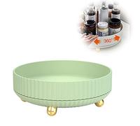 VORAE Rotating Storage Rack Kitchen Rotating Spice Rack Turntable Cupboard Organizer for Kitchen Cabinet Dresser Refrigerator Pantry (Light Green)