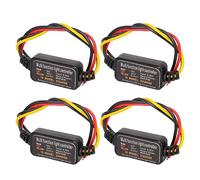 Voragrl 4Pcs 16 Modes Adjustable LED Brake Light Flasher Strobe Controller Universal for Car Motorcycle Replacement