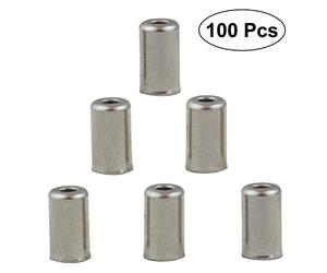 VORCOOL 100 Pieces Metal Bicycle Brake Gear Mounting Cable Wire Cord End Crimps Tips Ferrules (Silver)