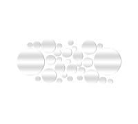 VORCOOL 28PCS Mirror Wall Stickers Self Adhesive Removable Round Mirrors Decor Circle Mirror Sticker Decal Home Decoration (Silver)