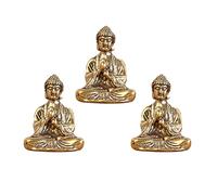 VORCOOL 3Pcs Mini Buddha Statues Small Buddha Statue Desktop Ornaments Retro Style Shakyamuni Modeling Adornments for Home Office Bedroom Car Tearoom